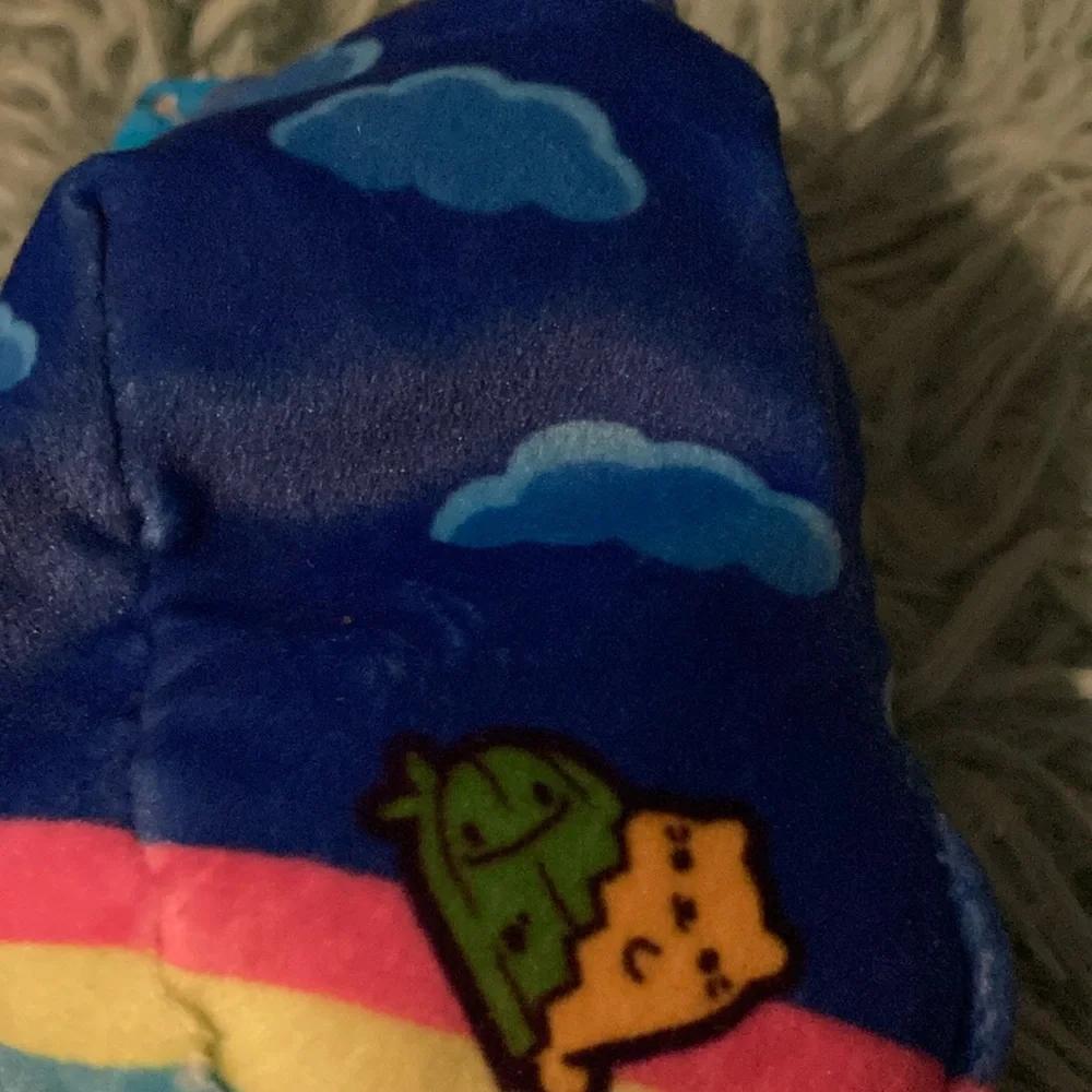 Cats vs pickles Blue Cat Plush with Rainbow Design - Picture 10 of 13